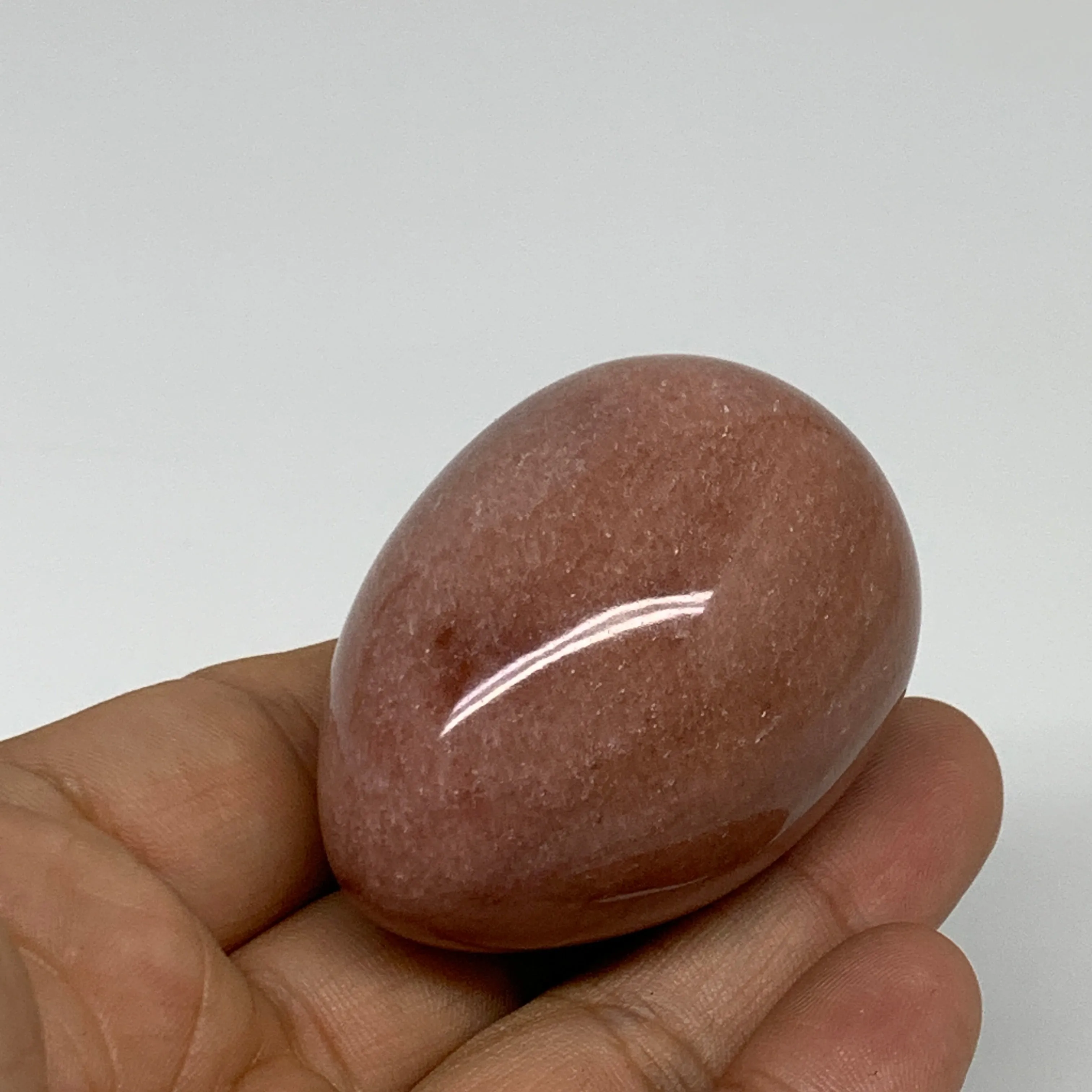 101.1g, 2.1"x1.5", Natural Red Aventurine Egg Polished Gemstone, B35347