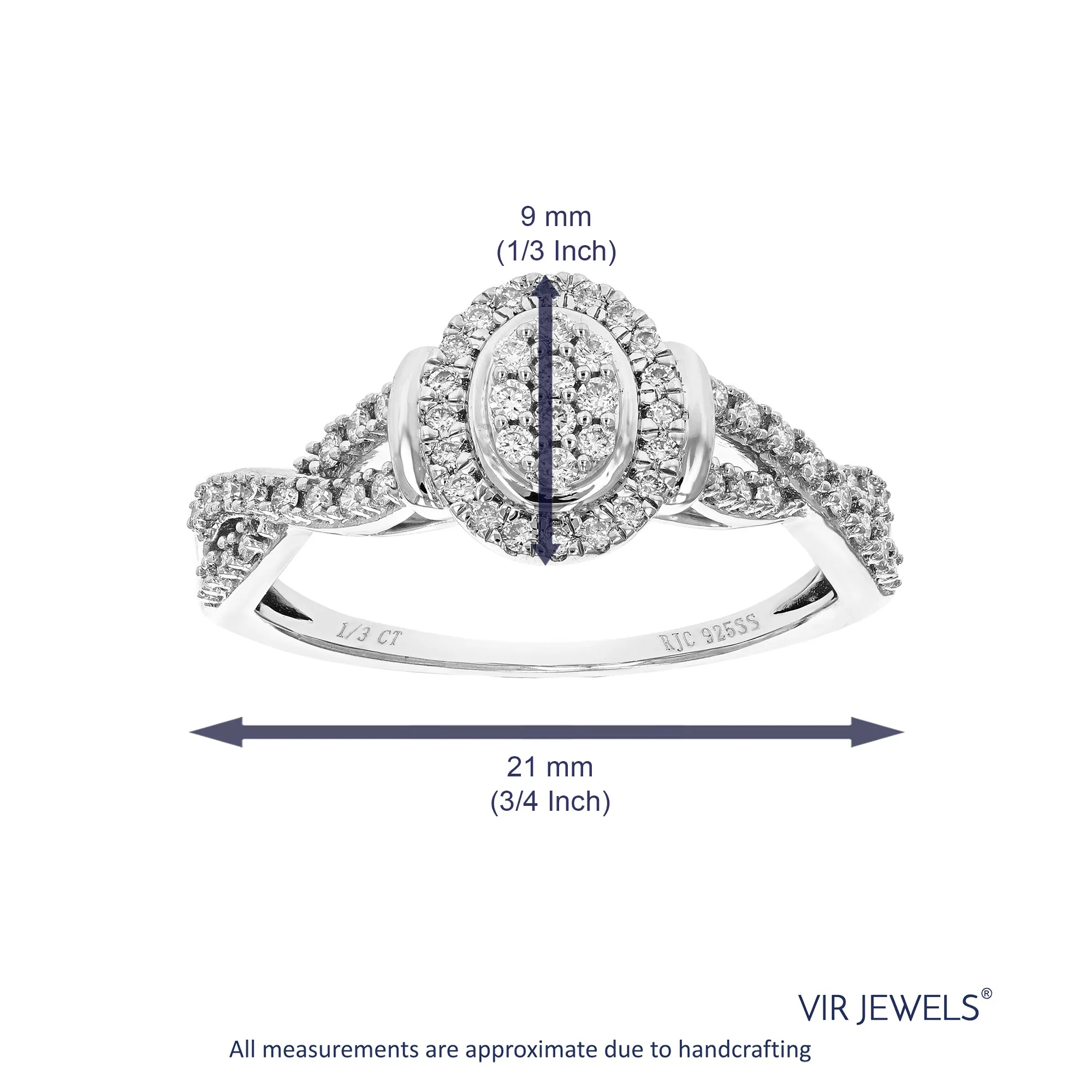 1/3 cttw Round Cut Lab Grown Diamond .925 Sterling Silver Engagement Ring Prong Set