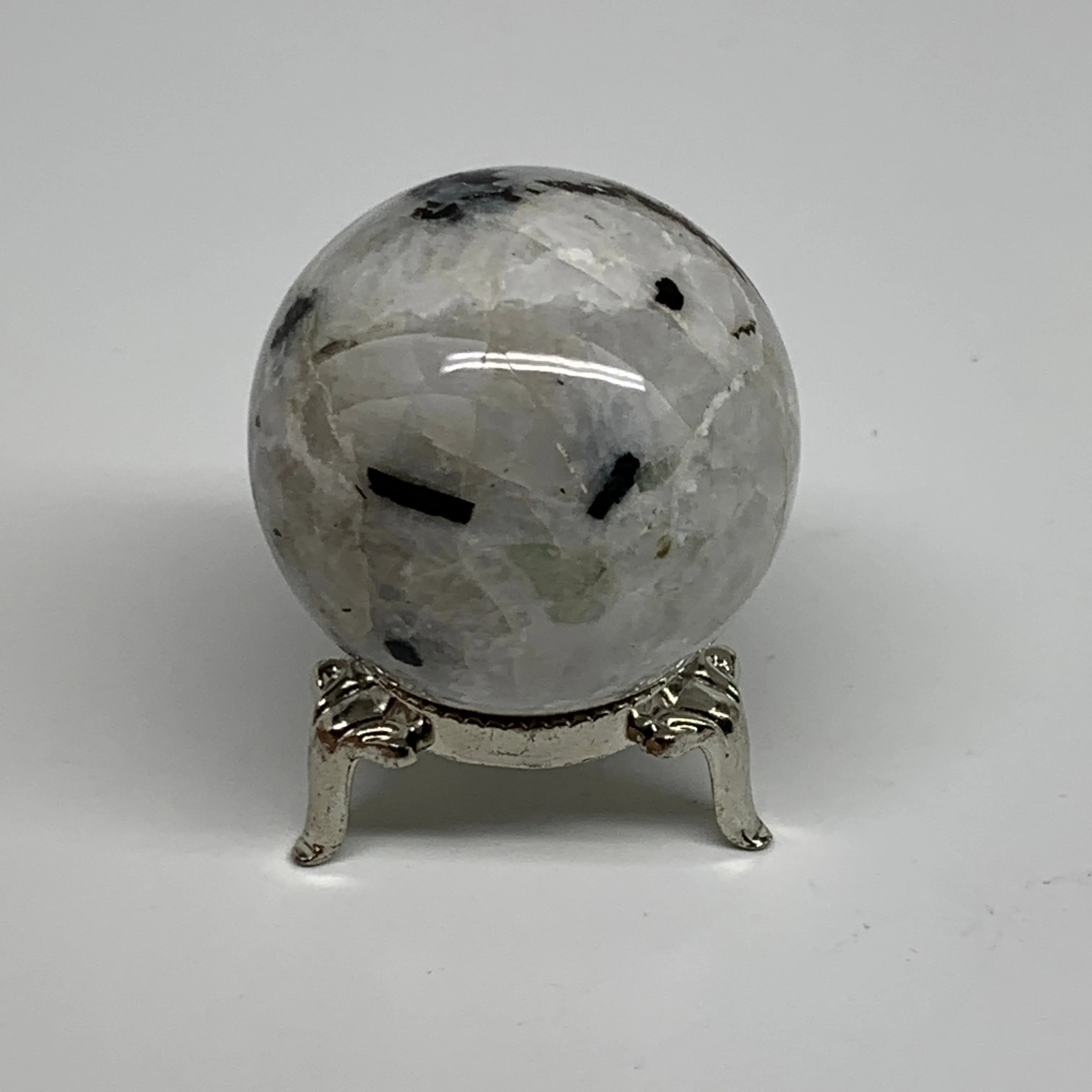 133.2g, 1.8"(46mm), Natural Rainbow Moonstone Sphere Ball Gemstone, B34378