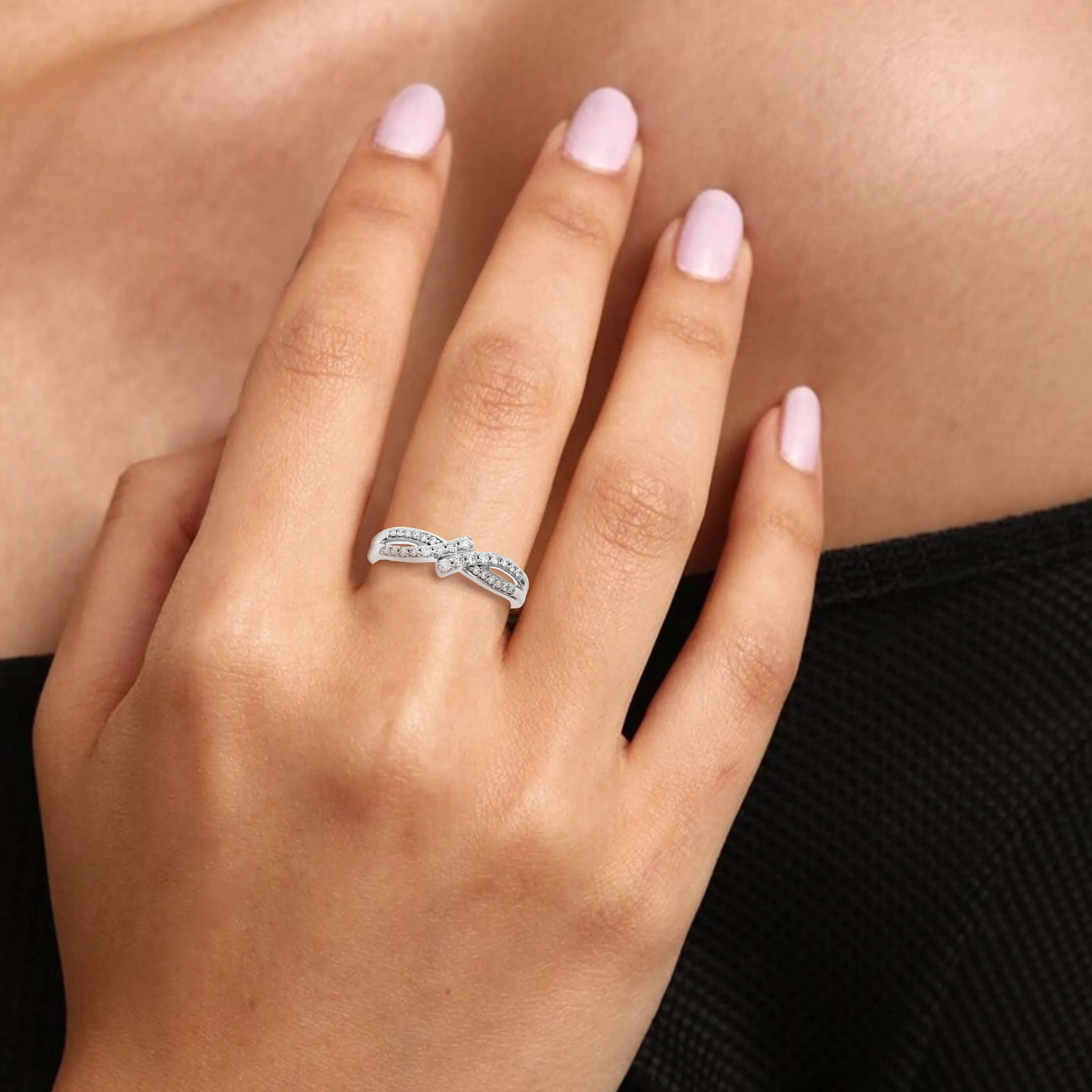 1/4 cttw Round Cut Lab Grown Diamond .925 Sterling Silver Engagement Ring .925 Sterling Silver Prong Set