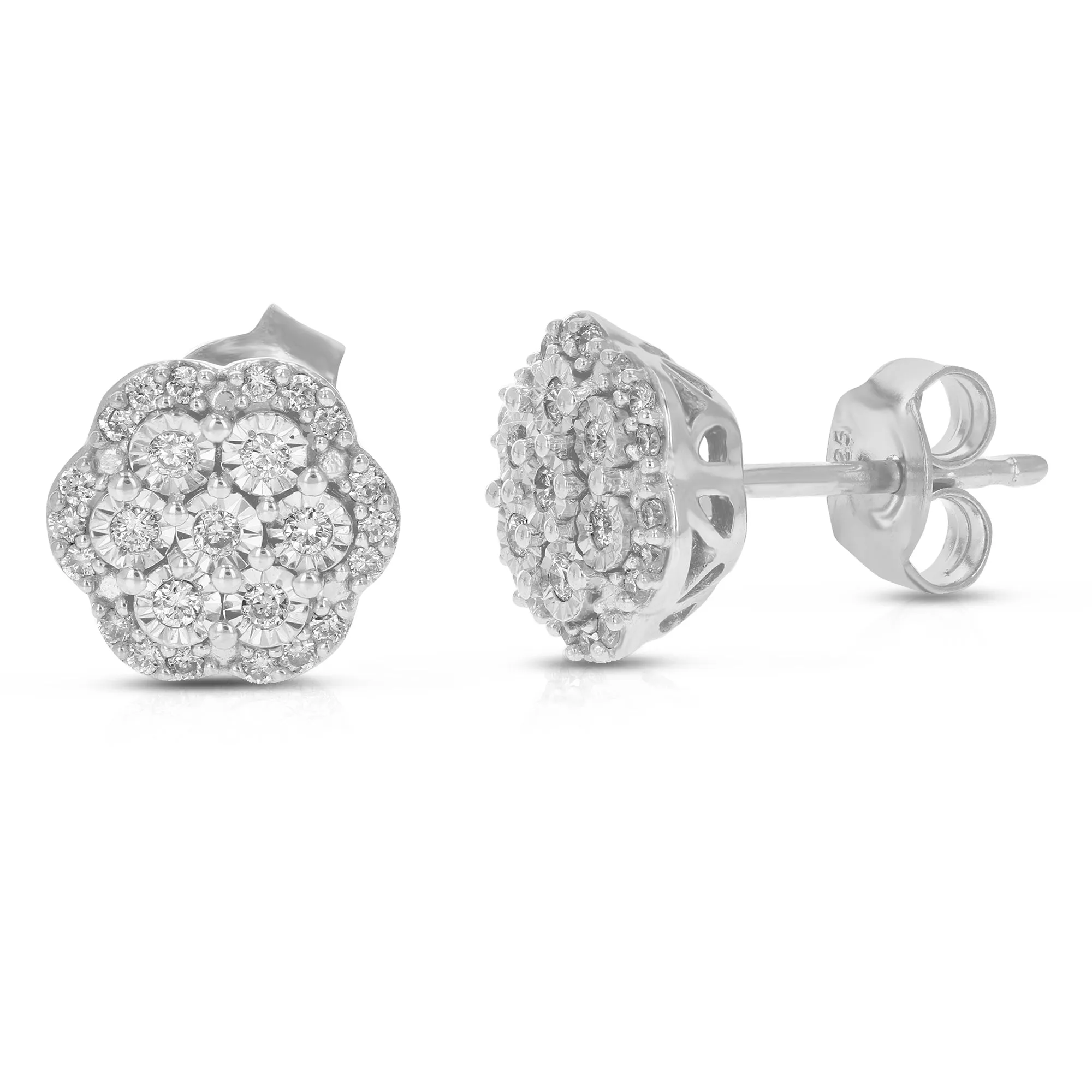 1/4 cttw Round Cut Lab Grown Diamond Stud Earrings Cute .925 Sterling Silver Studs