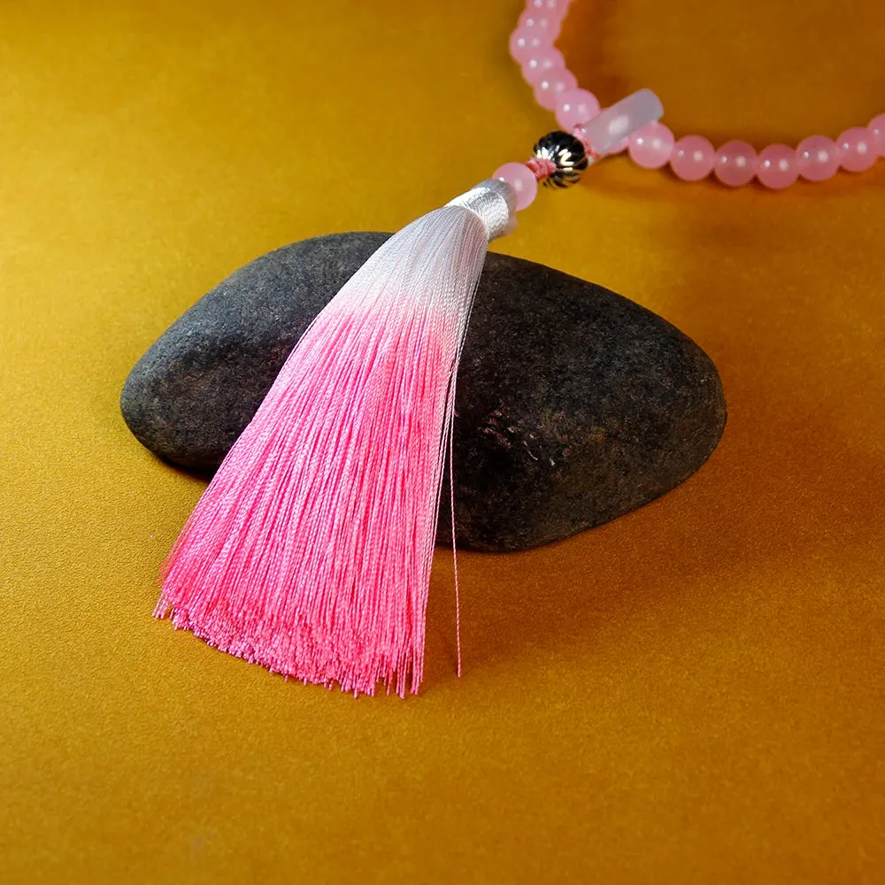 33 natural pink crystal bracelets with tassels,Prayer Blessing Bracelet