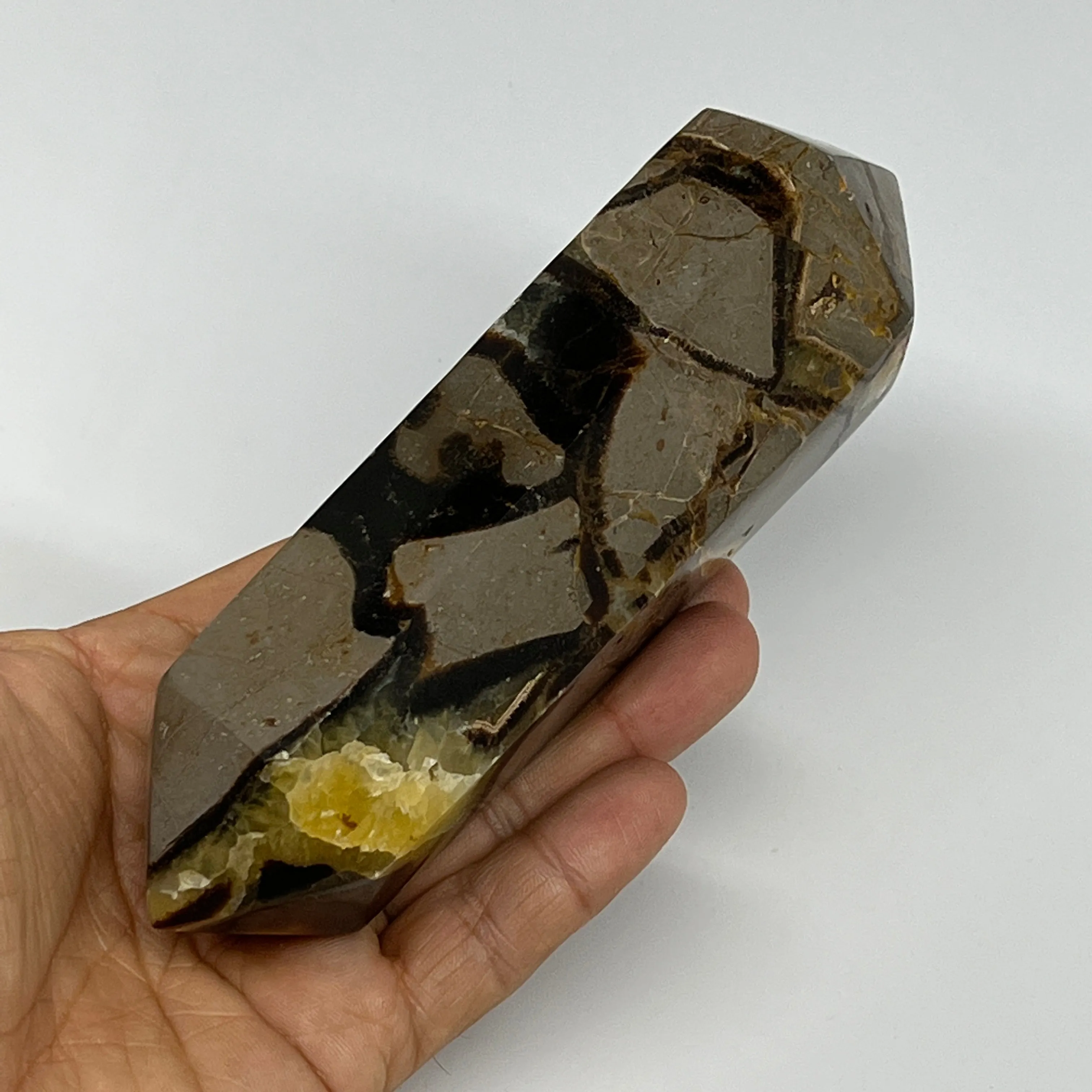 448.9g,5.9"x1.8"x1.6"Natural Septarian Double Point Crystal @Madagascar, B19835