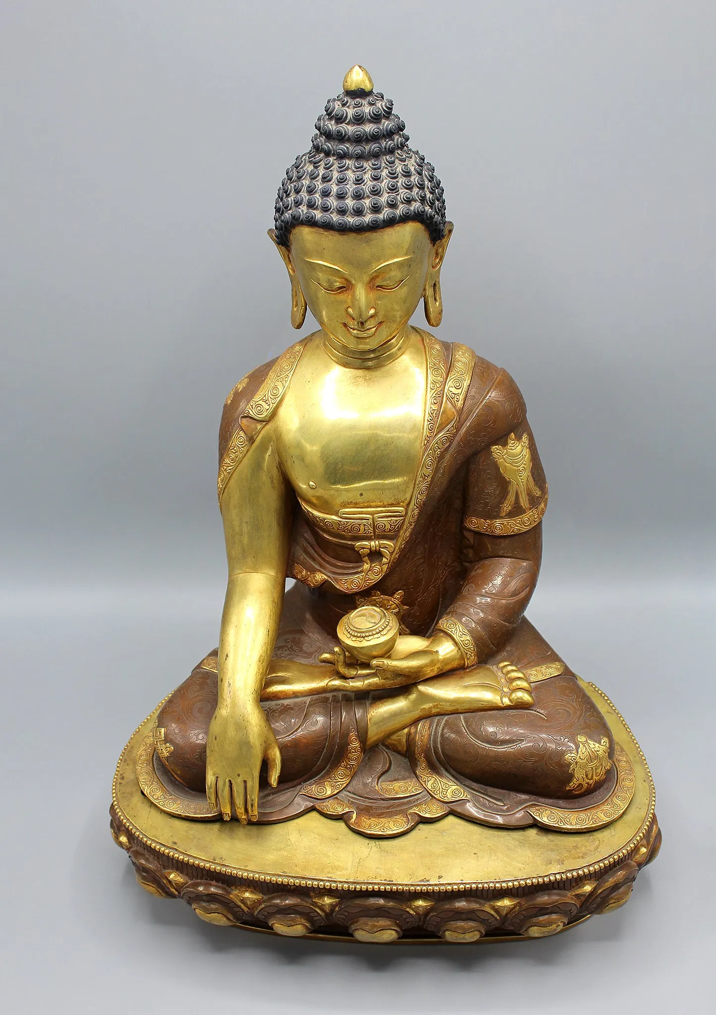 8 Auspicious Symbol Carving Shakyamuni Buddha Statue