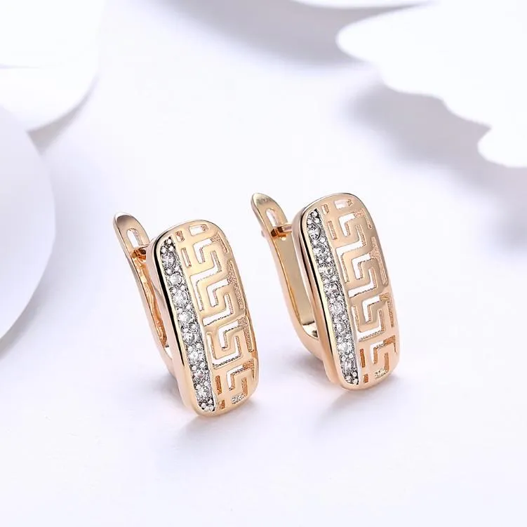 Austrian Crystal Micro-Pav'e Huggie Hoop Earrings - Laser Cut, 18K Gold Plated