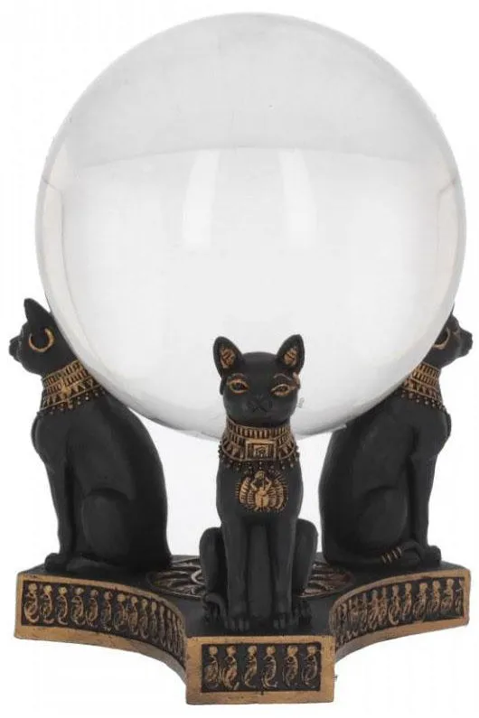 Bastet's Honour Crystal Ball Holder 12.7cm