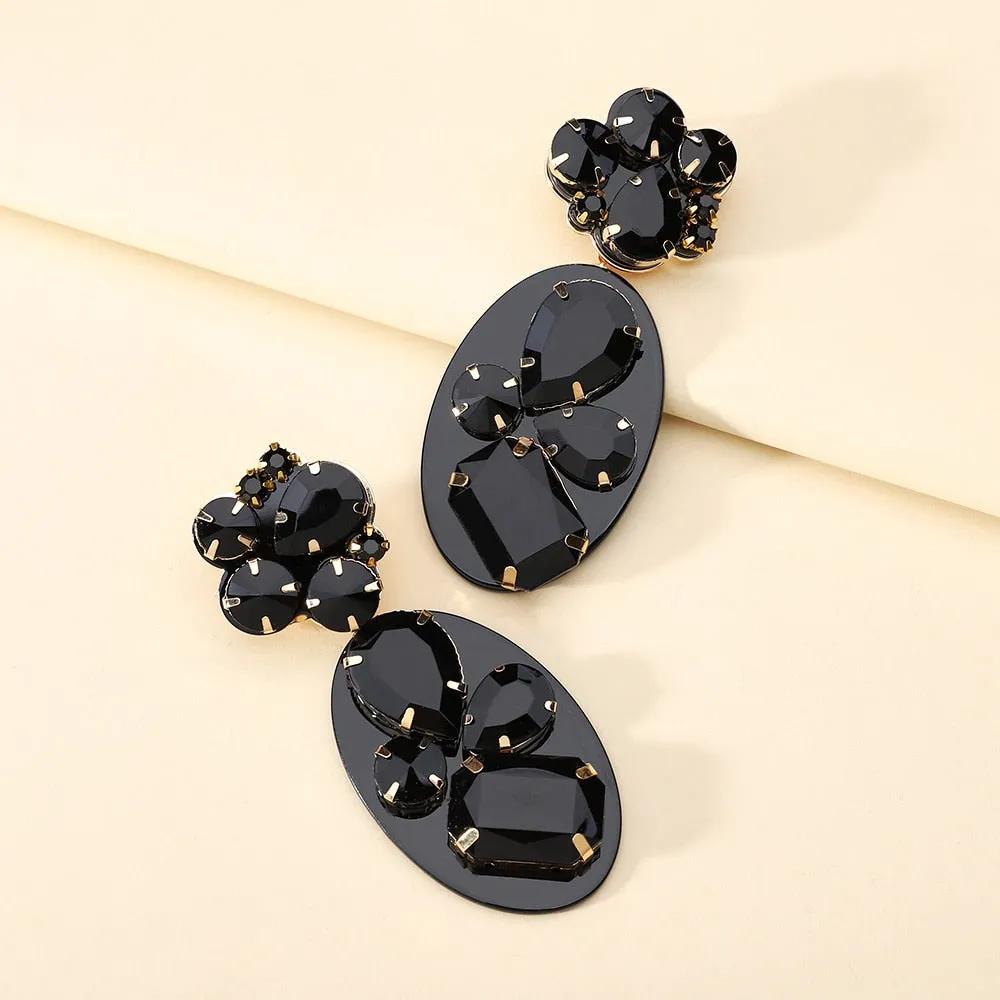Bohemian Fashion Colorful Acrylic Big Dangle Drop Earrings For Women