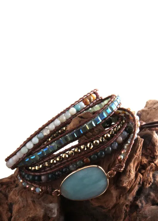 Boho Bracelet - Crystal and Natural Stones