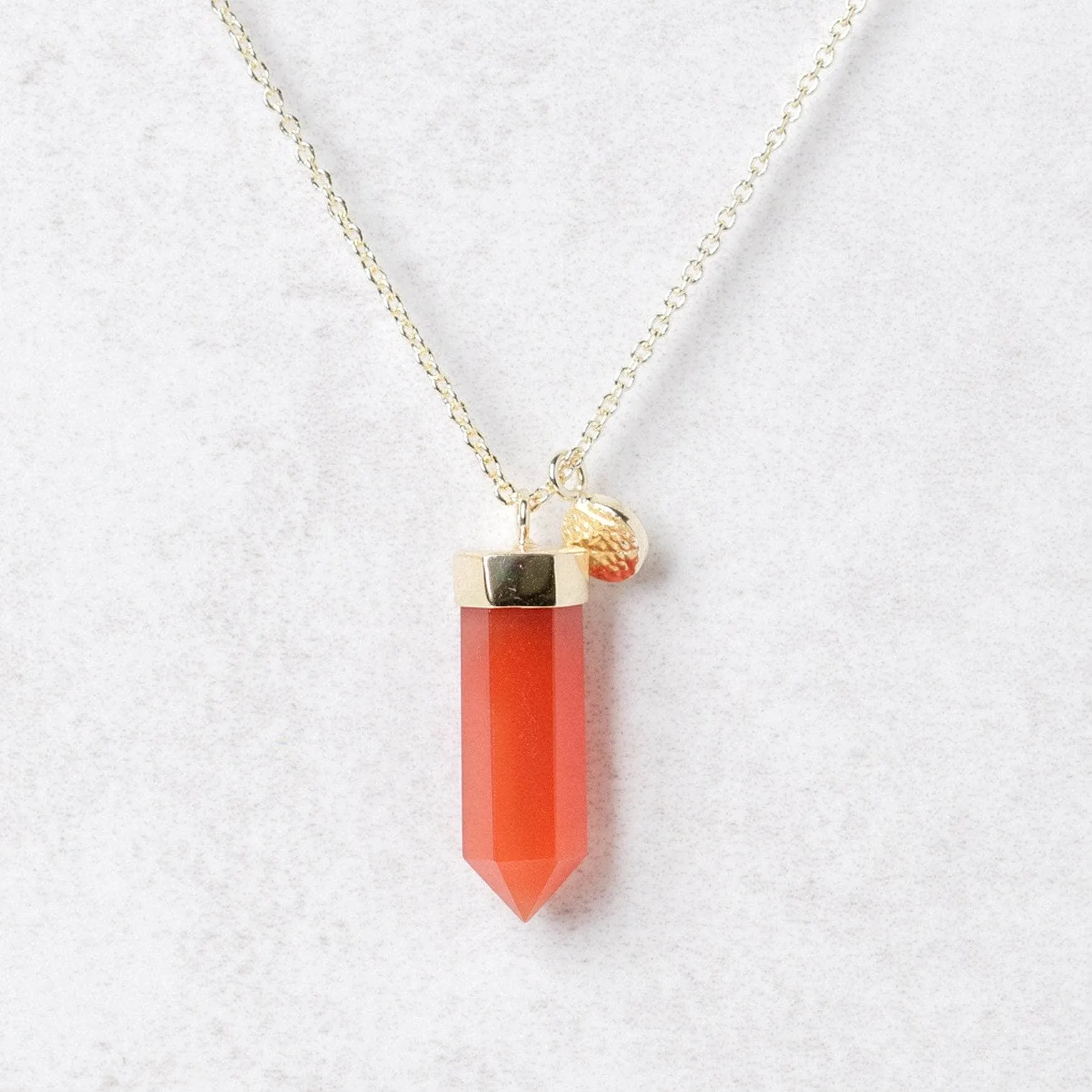 Carnelian Crystal Point Necklace