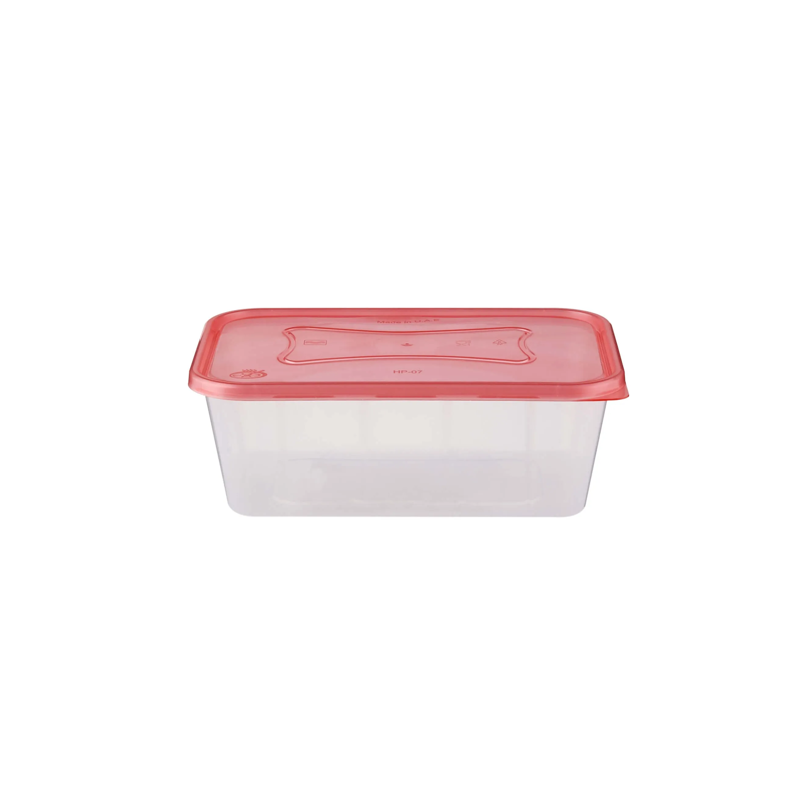Clear Rectangular Microwave Container With Color Lids