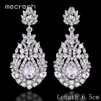 Crystal Bridal Dangle Wedding Drop Earrings
