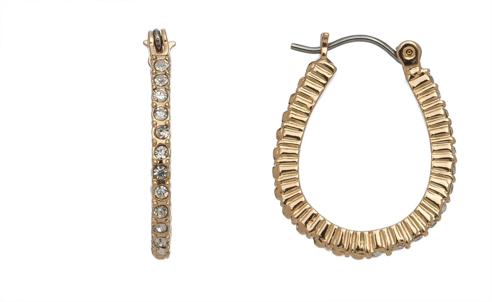 Crystal Stone Hoop Earrings