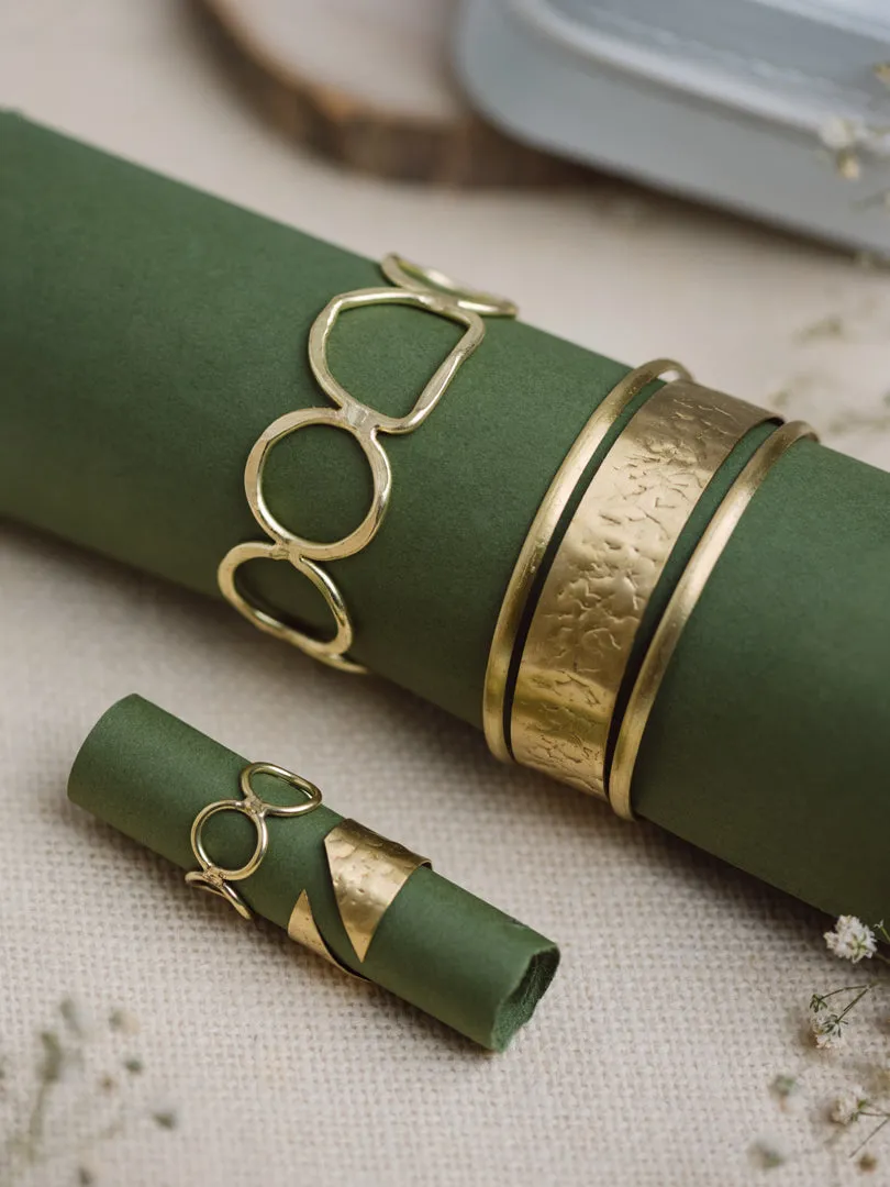 Duo Brass Rings   Bracelets Combo (Anti Tarnish) Adjustable