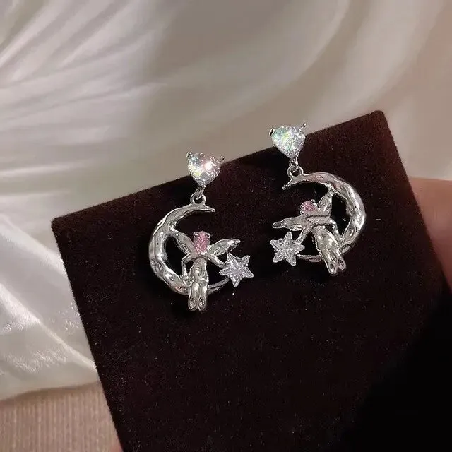 Elf Angel Crystal Drop Earrings