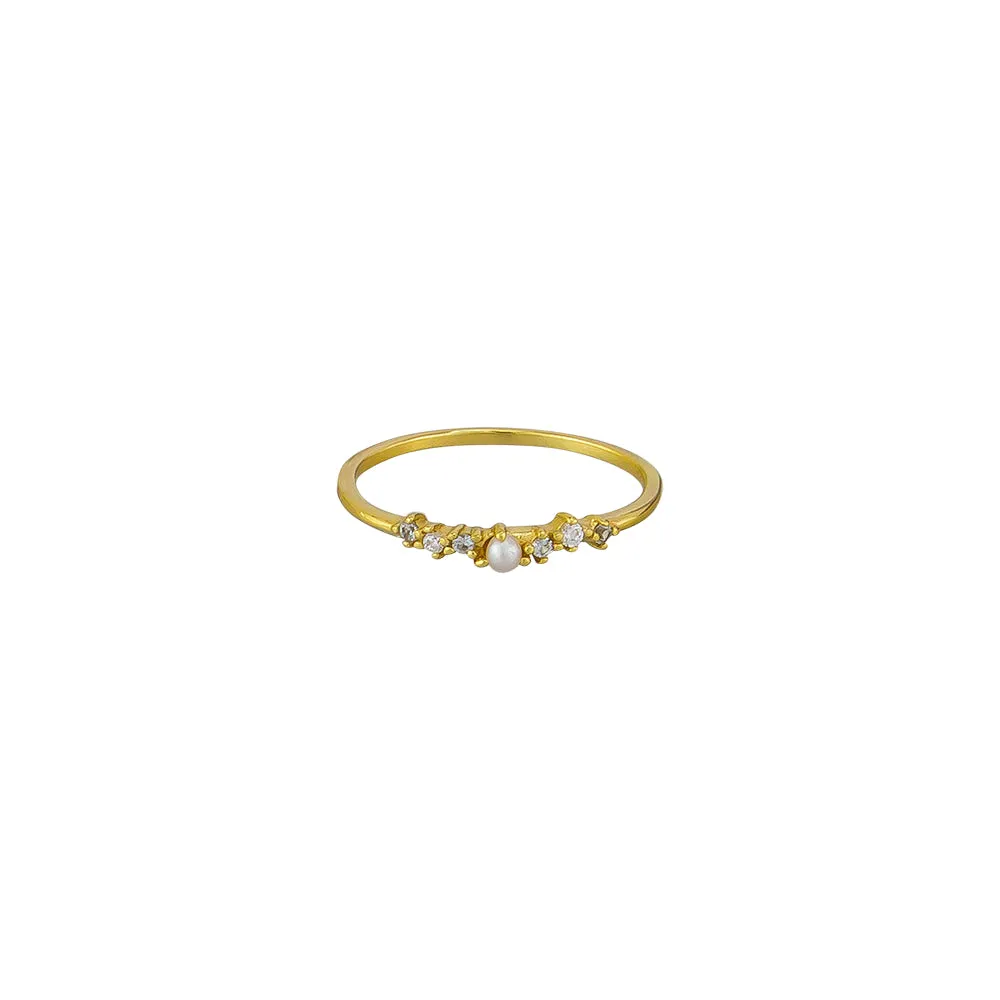 Eliane Ice Crystal Ring Sterling Silver - Gold