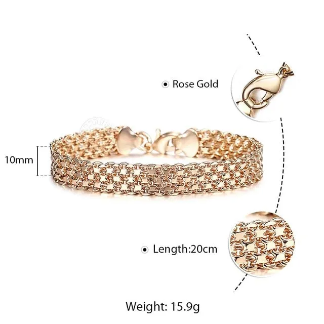 Fashion Cut Out Carved Flower Heart Oval Wristband Chains Bracelets