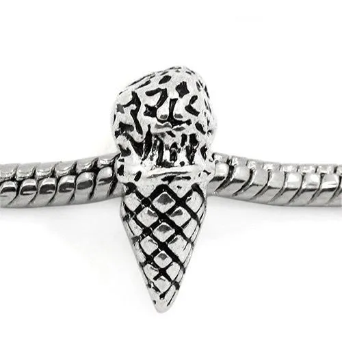 Ice Cream Cone Bead Spacer for Snake Chain Charm Bracelet