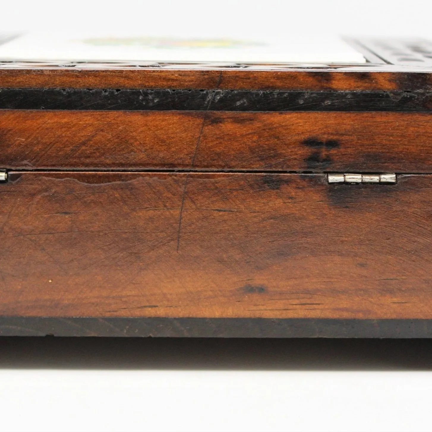Jewelry Box, Carved Wood, Tile Insert, Mexico, Vintage