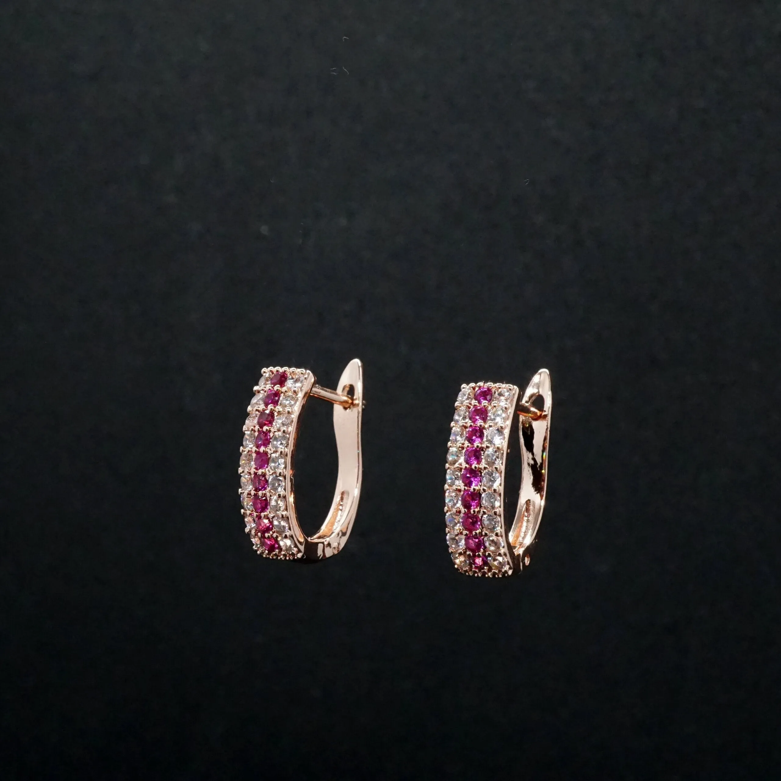 Julia X - Rose Gold Swarovski Crystal Drop Earrings