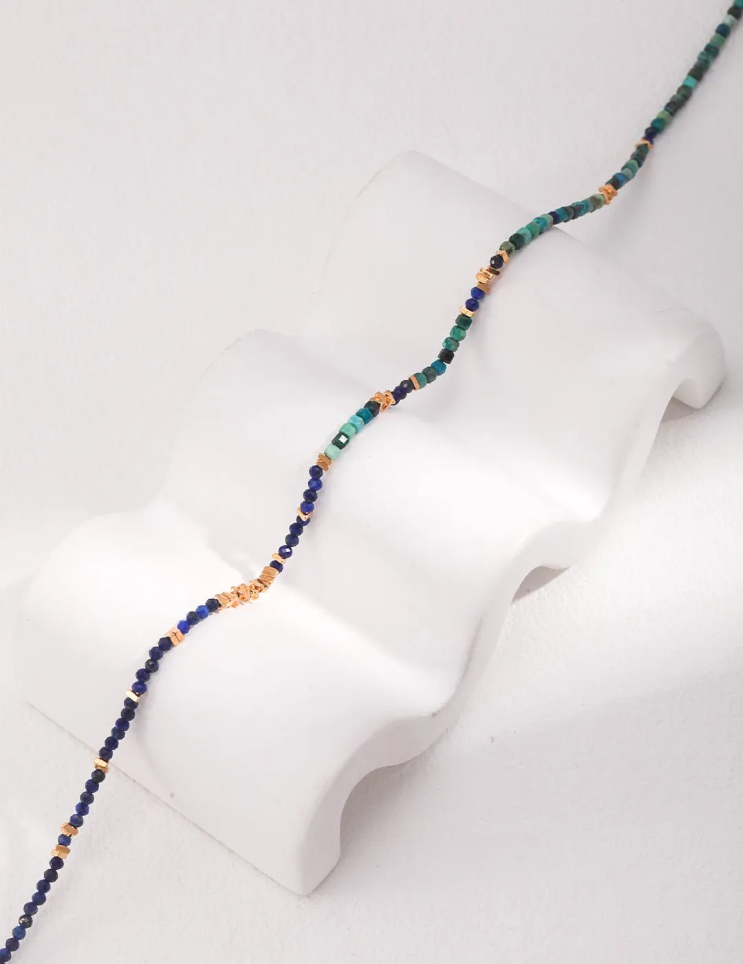 Lapis Lazuli Broken Gold Bead Necklaces