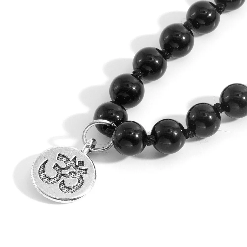 Men 8mm 108 Mala Hand-Knotted Long Necklace
