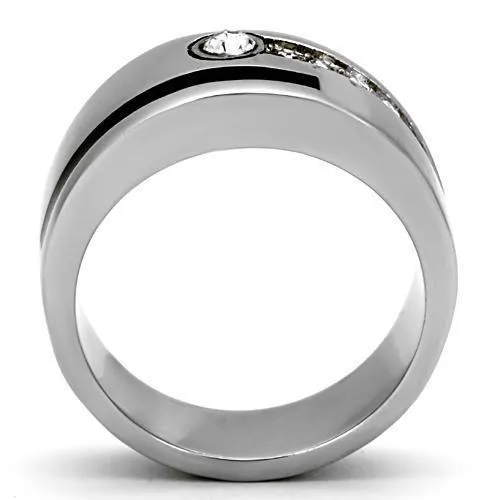 Mens Rhinestone Stainless Steel Synthetic Crystal Rings