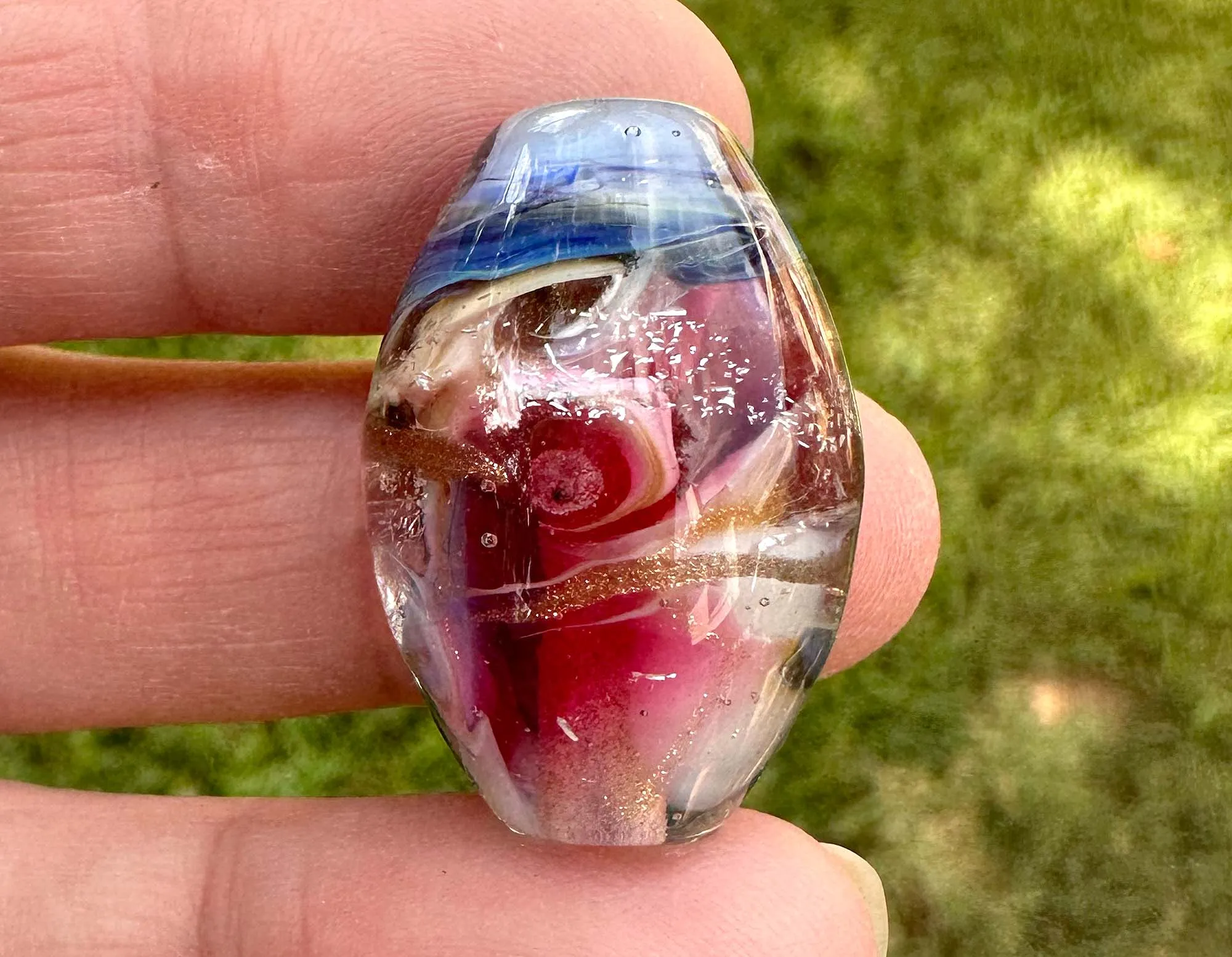 Multicolor Dichroic Lampwork Focal Bead SRA