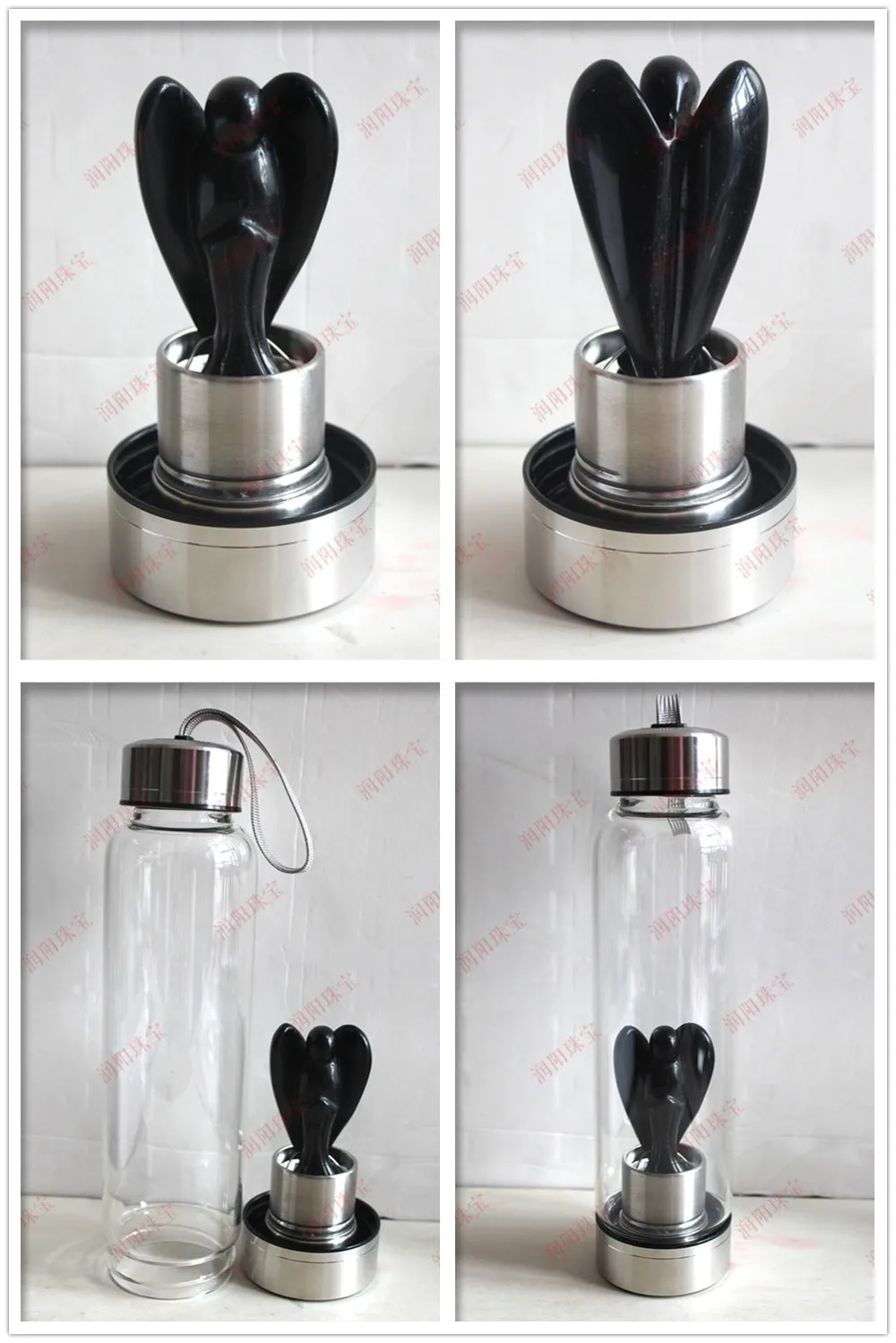 Natural Angel Crystal Water Bottles - Hand Carved