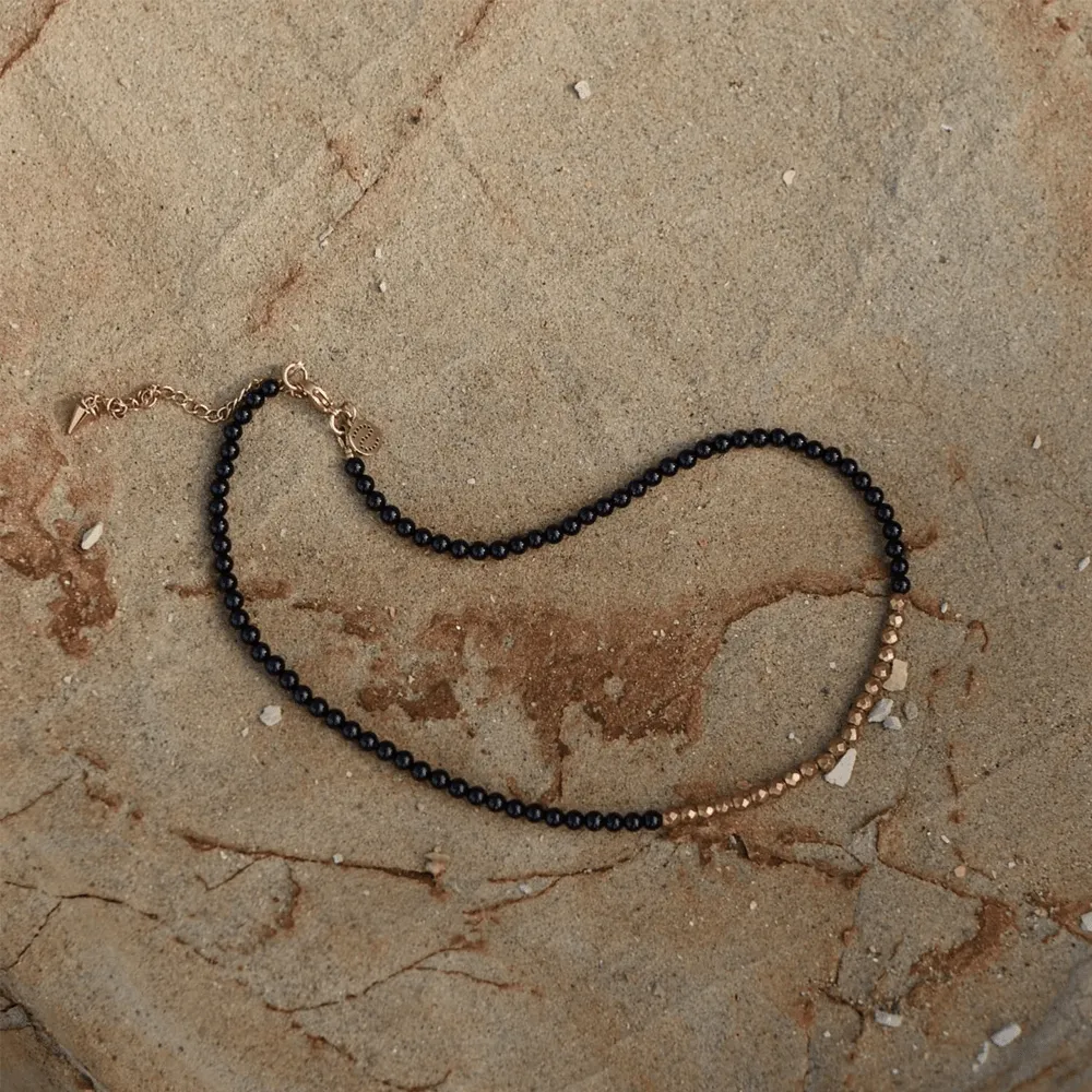 Party At The Front / Necklace / Black Onyx   Gold