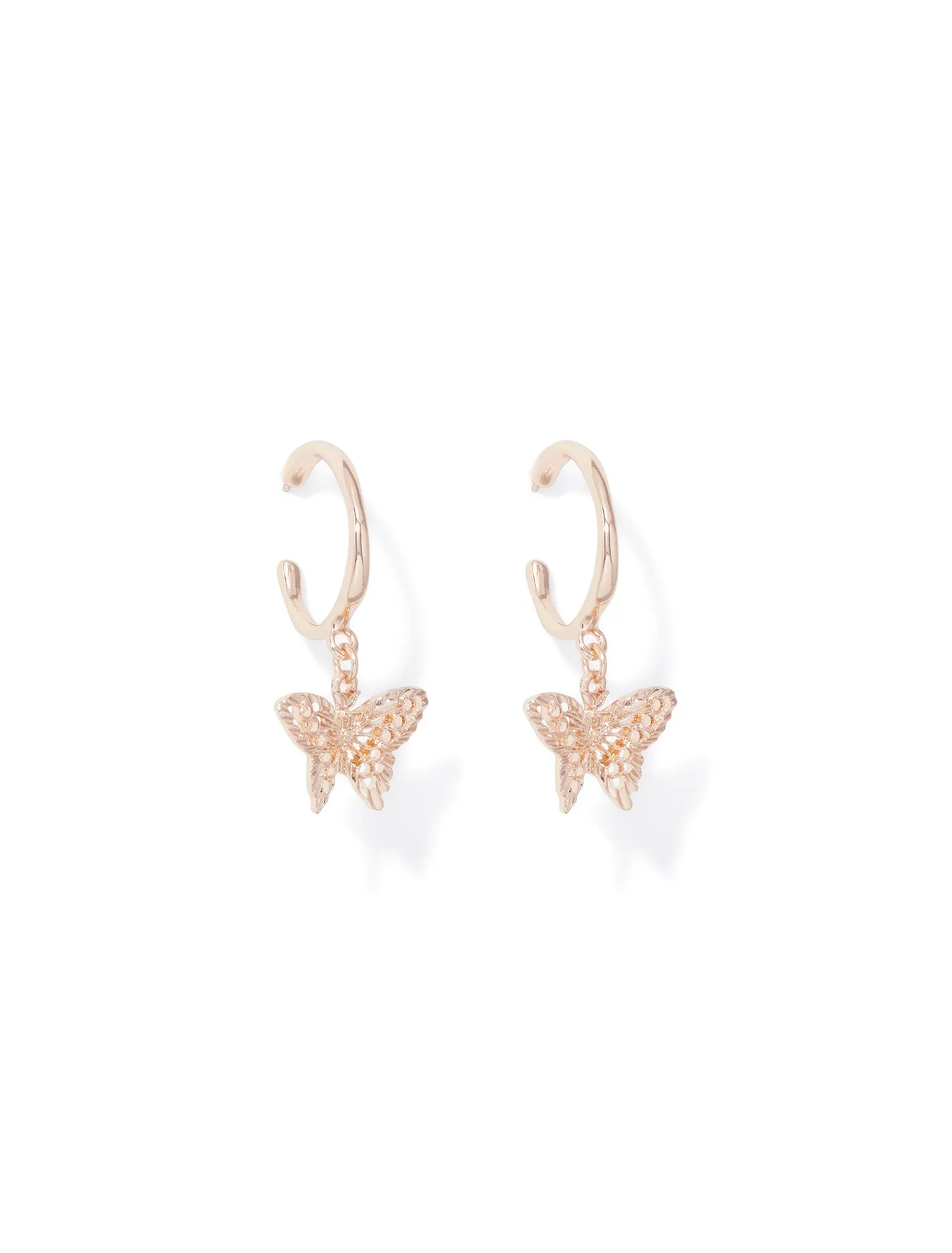 Rania Small Butterfly Hoop Earrings