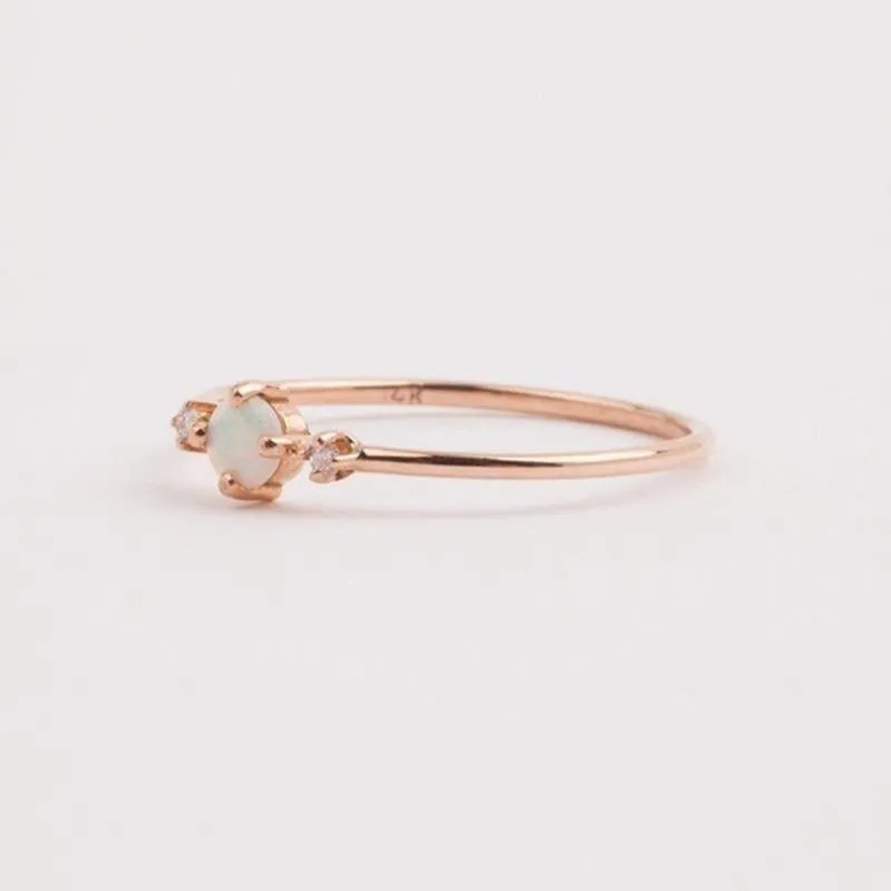 Rose Gold Opal Rings