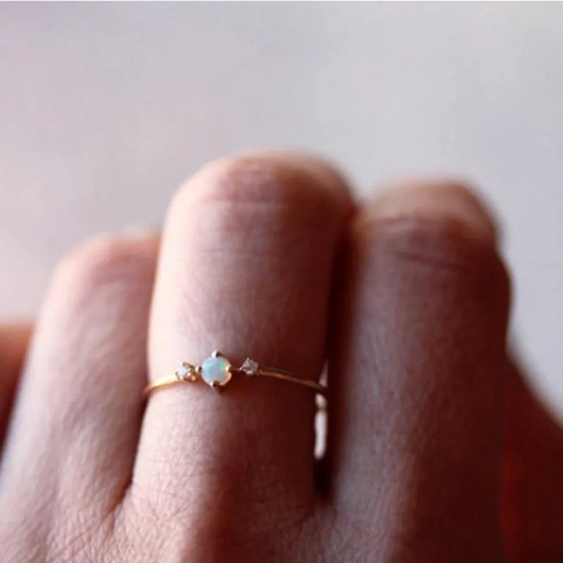 Rose Gold Opal Rings