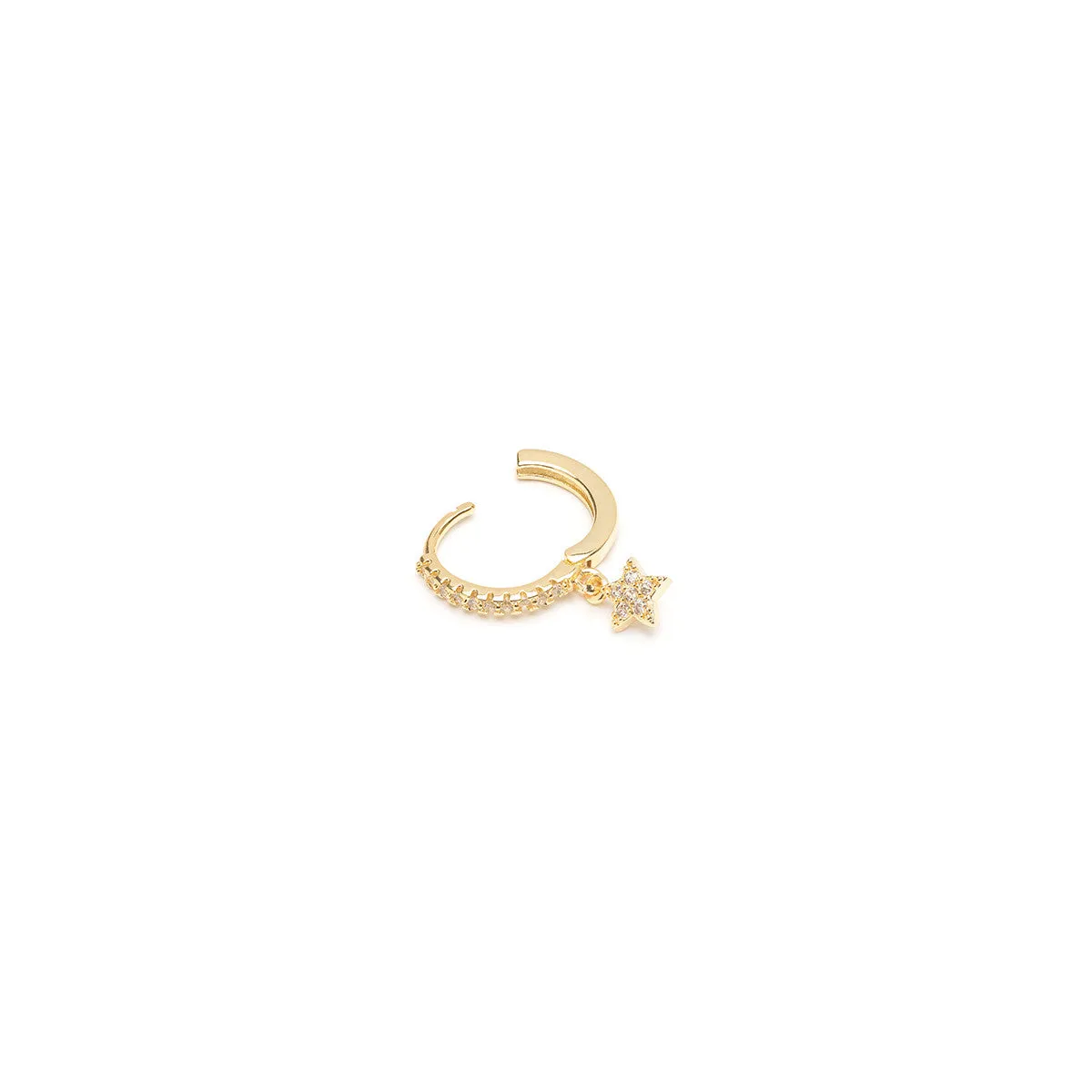Star Charm Hoop Earring