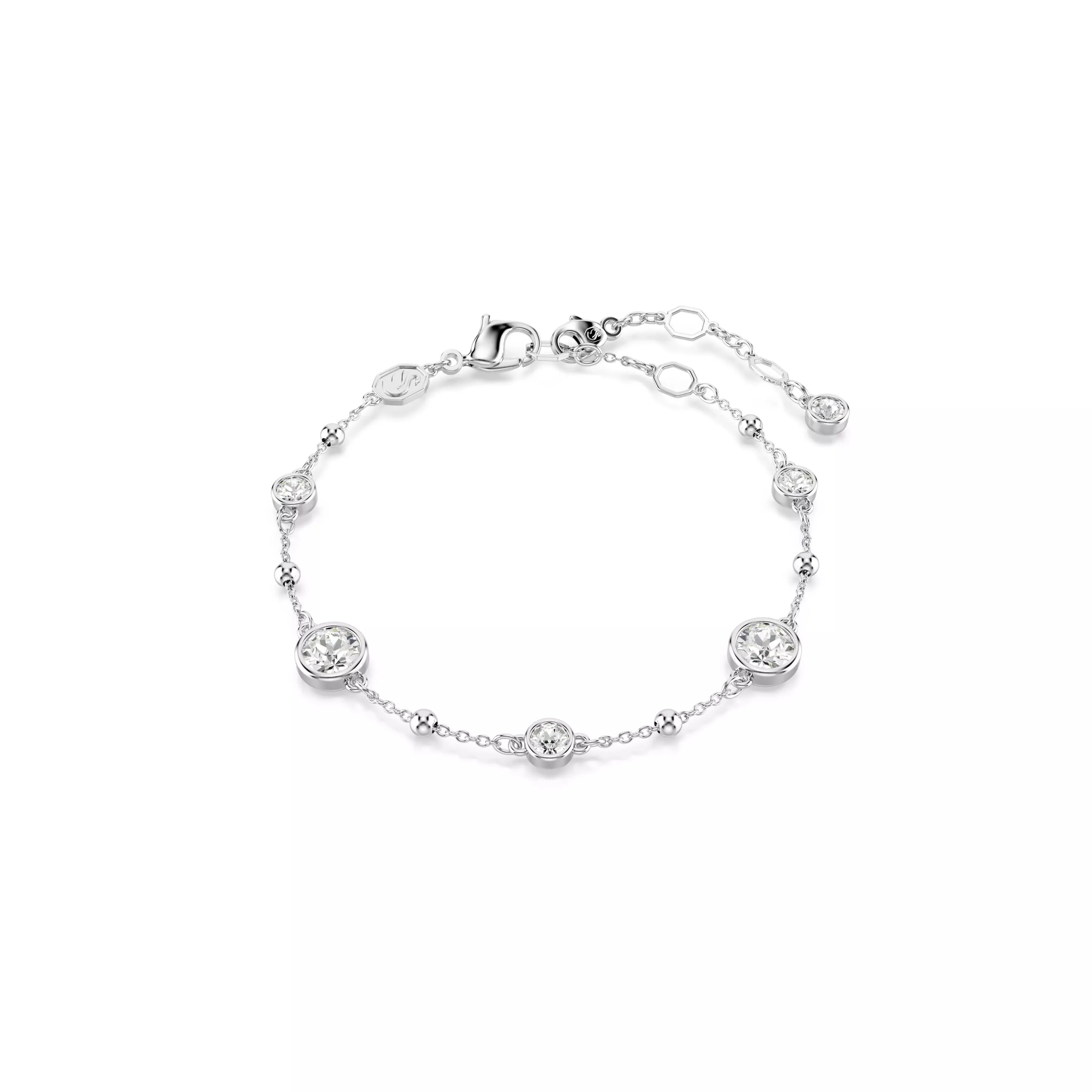 Swarovski Imber Bracelet - Round Cut, White, Rhodium Plated
