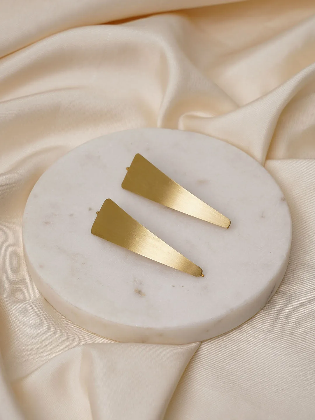 Triangle Long - Brass Statement Earring (Anti tarnish)