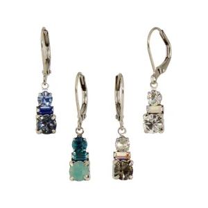 Triple Stacked Crystal Earrings