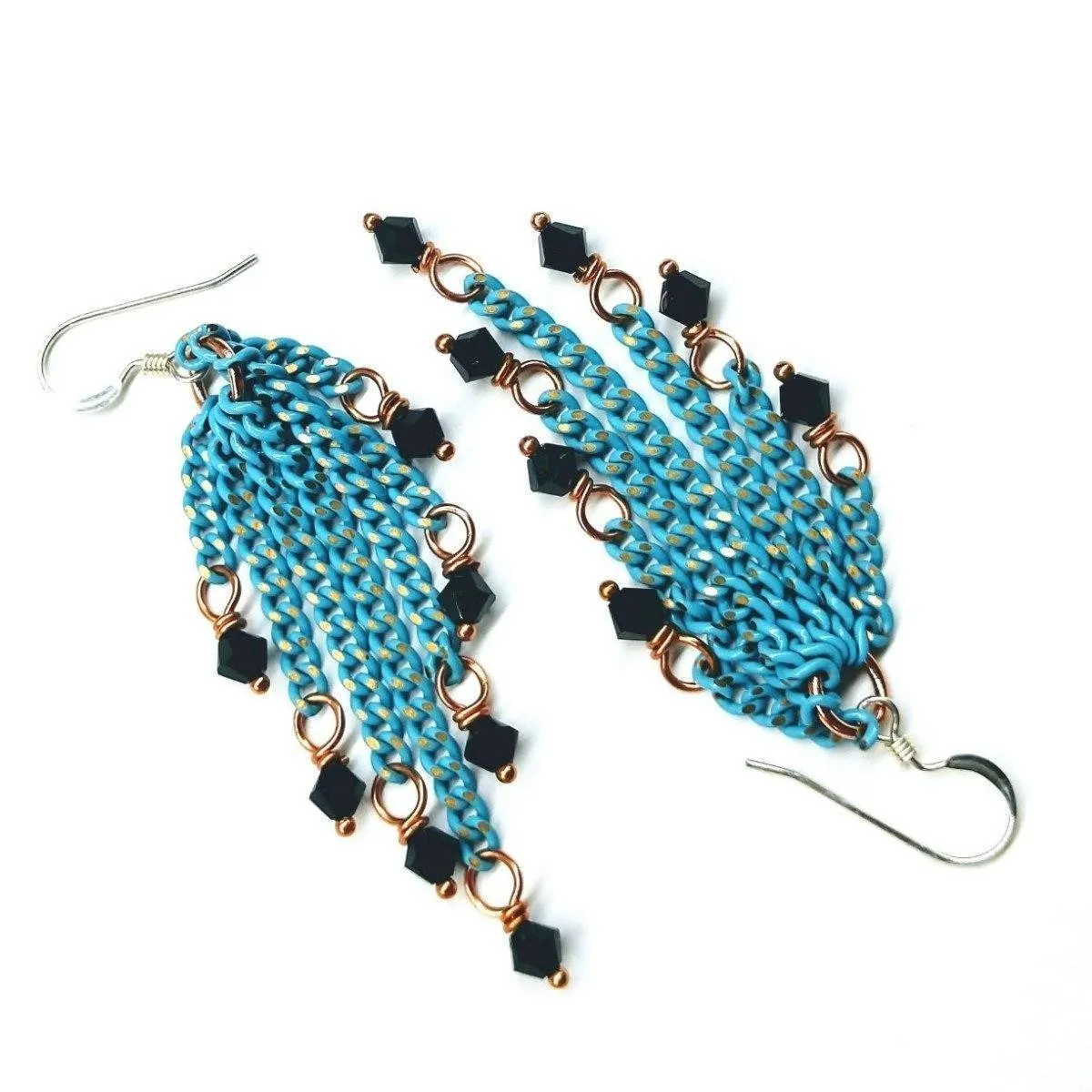 Turquoise Tassel Chain Black