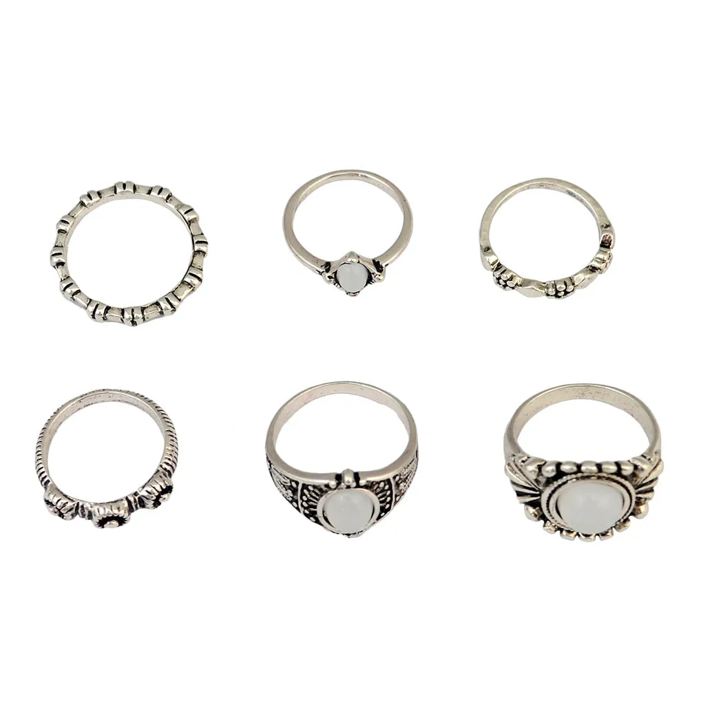 Wholesale Crystal Turquoise Resin Alloy Rings JDC-RS-Yunl003