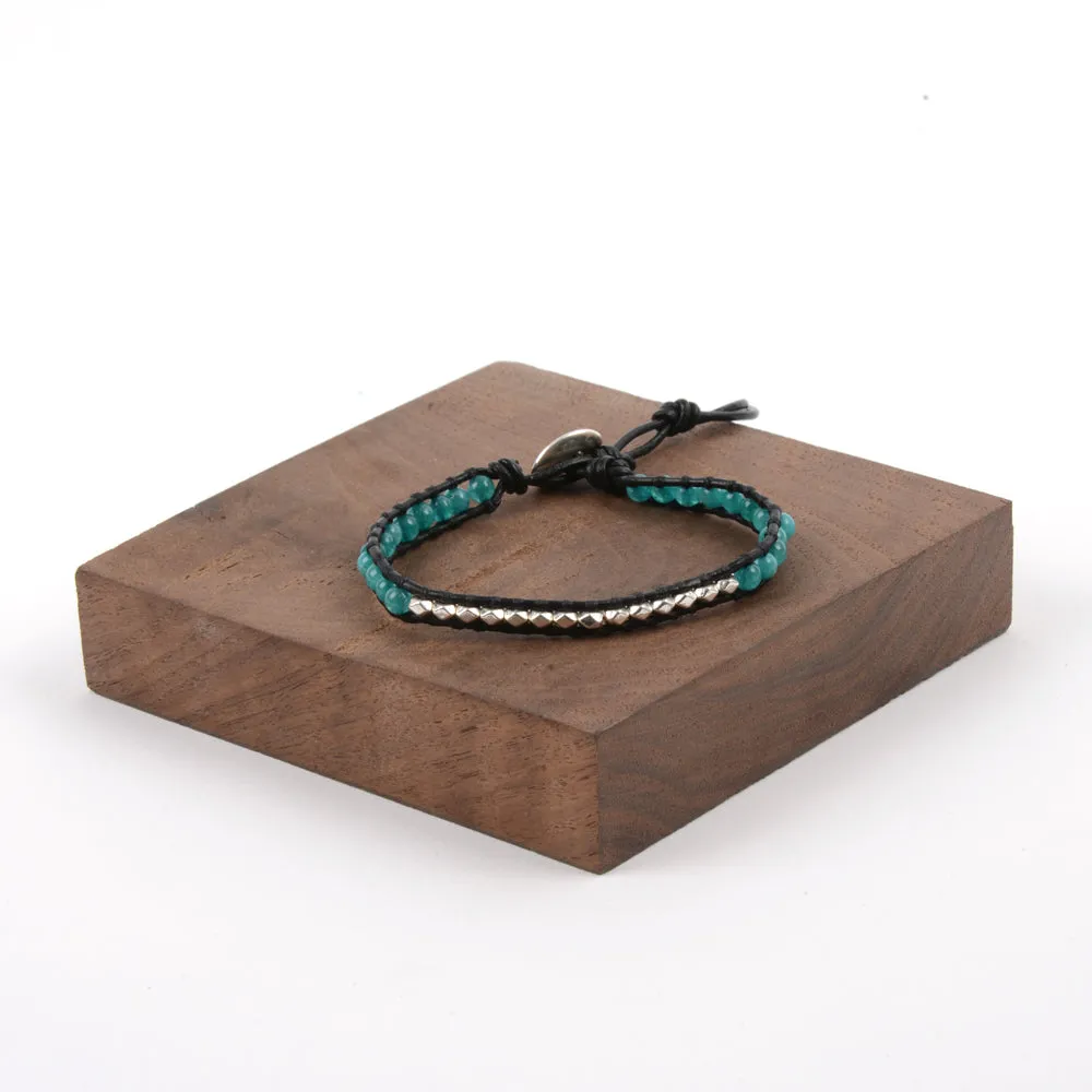 Wrap Style Mini Diamond & Turquoise Bracelet