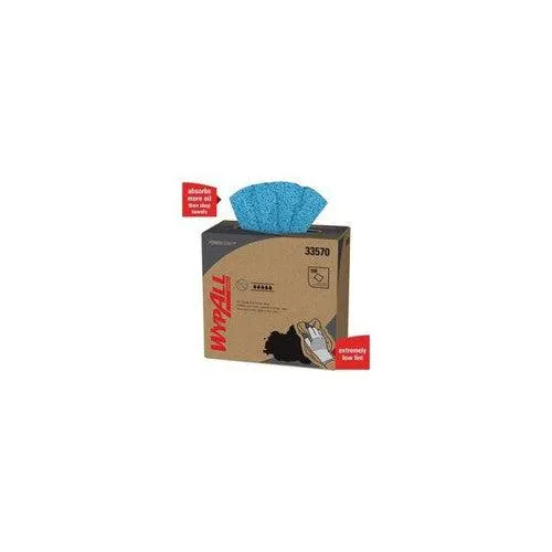 WypAll® 33570 Oil with Grease and Ink Cloth, 16.8 x 8.8 in, Blue, 1-Ply